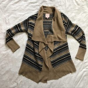 Romeo & Juliet Couture Open Front Aztec Cardigan Size Medium